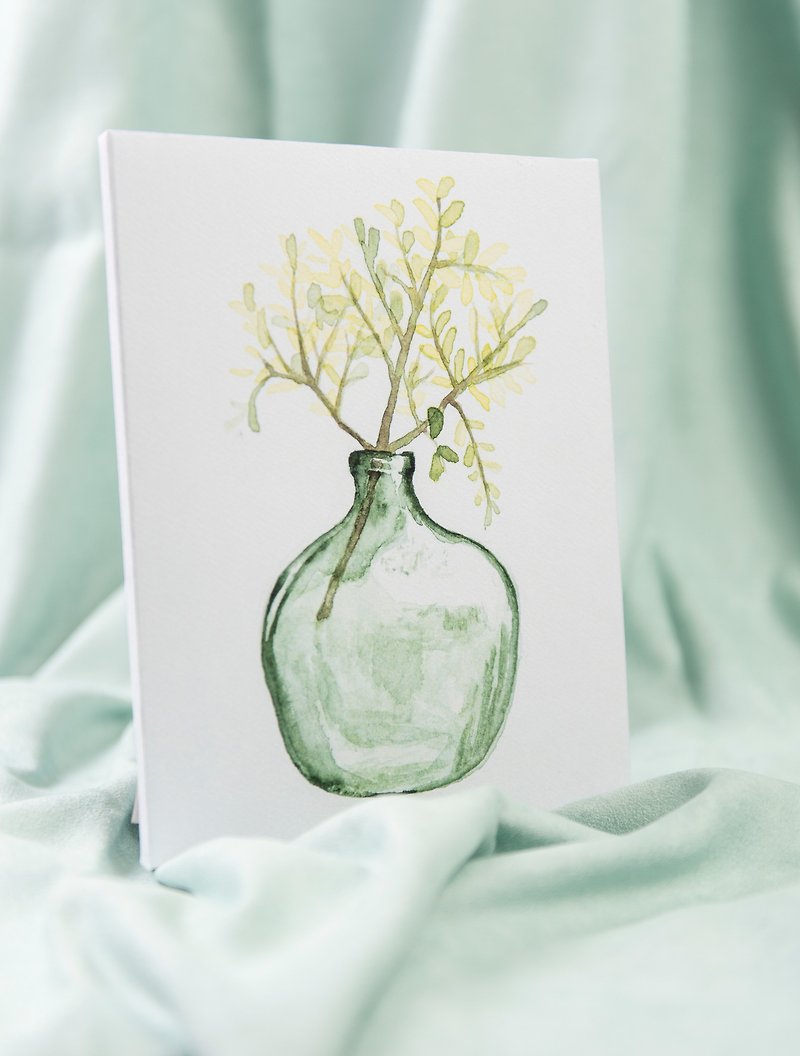 Plant watercolor frameless copy - โปสเตอร์ - กระดาษ สีเขียว
