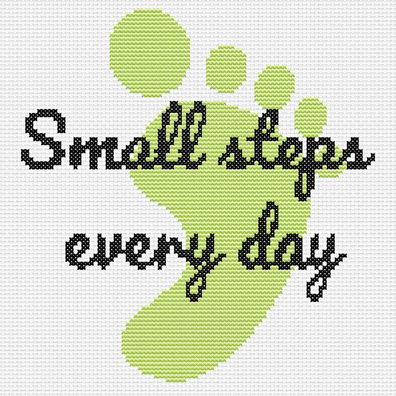 Phrase cross stitch pattern, simple cross stitch chart, embroidery pattern - 其他數位商品 - 其他材質 