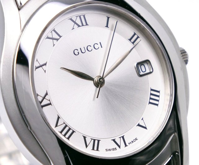 グッチ 腕時計 新品 クオーツ メンズ Gクラス 5500M シルバー ロゴ GUCCI グッチ Gクラス 11Pダイヤ ブラック文字盤 デイト