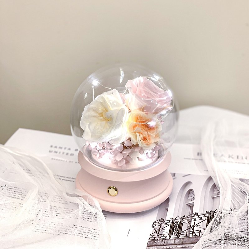 First Dew Fragrance-Powder-Glass Ball Bluetooth Speaker - Items for Display - Glass Pink
