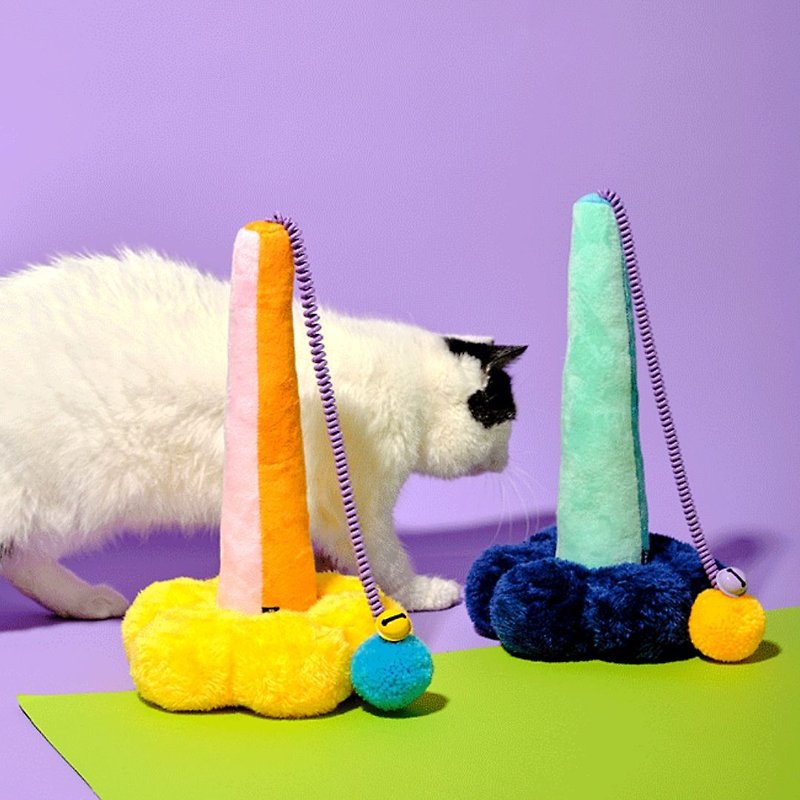 Trendy Retro Plush Candle Holder Cat Funny Stick - Pet Toys - Cotton & Hemp 