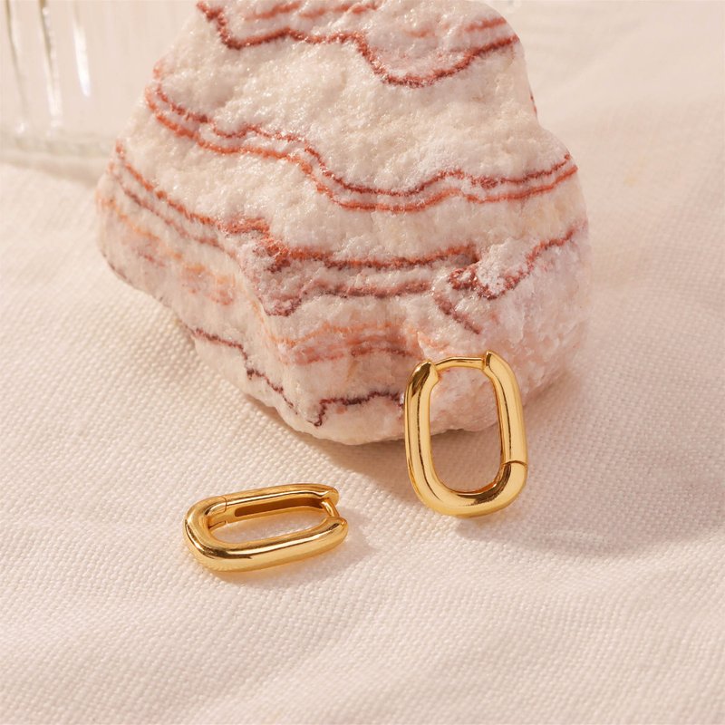 Geometric Hoops Gold Earrings Hoop Earrings Silver Earrings Dainty Earrings - Earrings & Clip-ons - Silver Gold