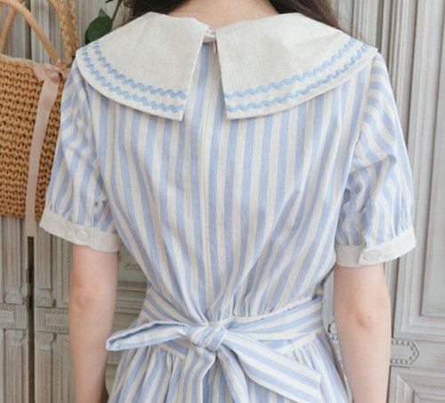 ワンピース 1900s Edwardian Linen Dress Vintage Edwardian 1900s Linen Dress, Lace Down the front, XS