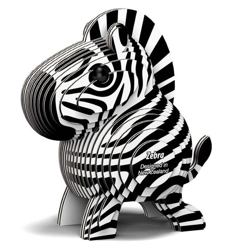 EUGY 3D Cardboard Puzzle - Zebra Animal Model 3D Puzzle DIY Cute Parent-Child Toy - ตุ๊กตา - กระดาษ 