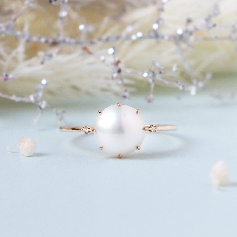 Visel star-studded pearl and diamond ring - แหวนทั่วไป - เครื่องประดับ สีทอง