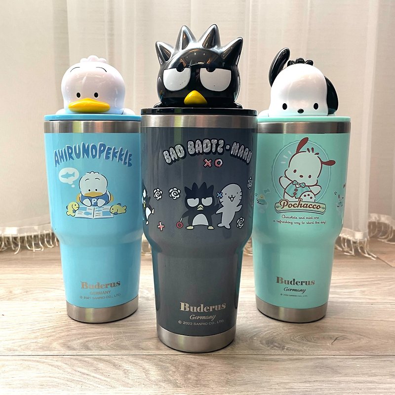 Sanrio co-branded ceramic thermal and cold insulation ice cup 900ml Pacha Dog Cool Penguin Baker Duck - Vacuum Flasks - Stainless Steel Multicolor