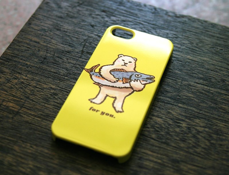 iPhonePlusケース　シロクマからプレゼント（イエロー） - その他 - プラスチック イエロー