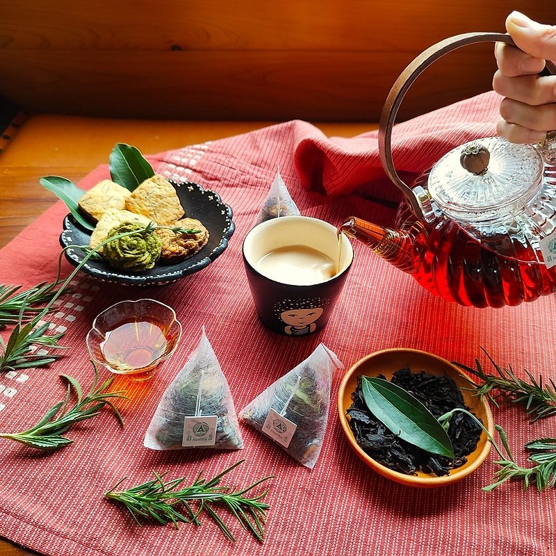 Eight types of handmade vanilla black tea bags - 8 types of non-toxic farm herbs - Sun Moon Lake Black Tea - Vanilla Black Tea Gift Box - ชา - พืช/ดอกไม้ 