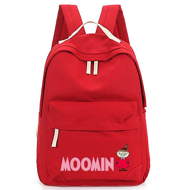 Moomin Moomin authorized - after the zipper Backpack (red) - กระเป๋าเป้สะพายหลัง - ผ้าฝ้าย/ผ้าลินิน สีแดง