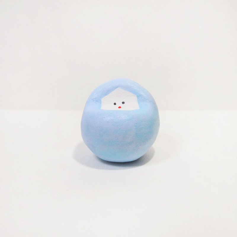 NIYU-DARUMA  light blue - Items for Display - Clay Blue