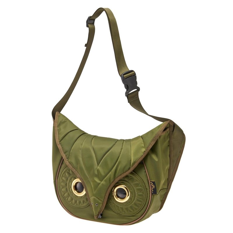 Morn Creations Genuine Classic Owl Sidepack - Green (M) - กระเป๋าแมสเซนเจอร์ - วัสดุอื่นๆ สีเขียว