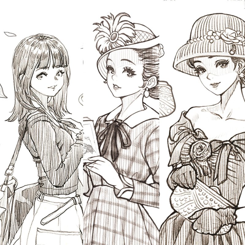 秋季女孩 - 貼紙 - 紙 