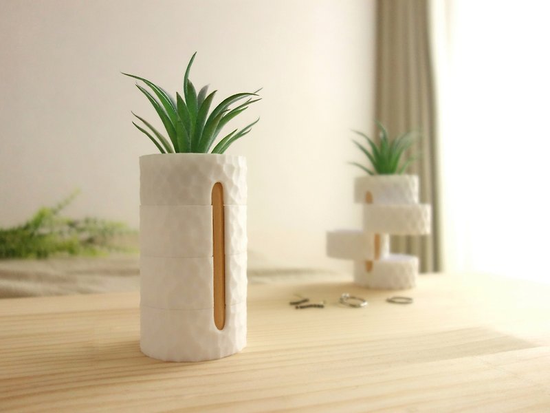 Fake Plants and Accessories Case, Geometric Hammered