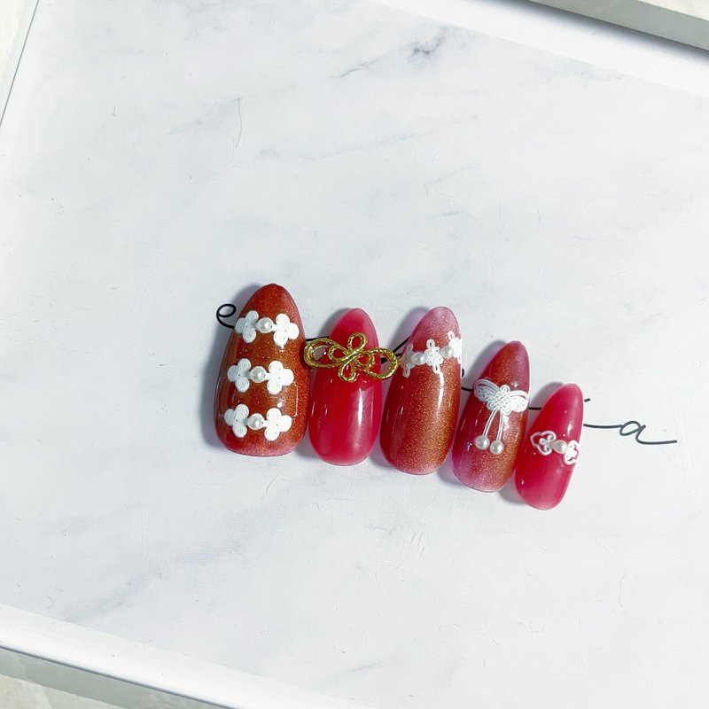 [Nail Tips] China Nails - ยาทาเล็บ - เรซิน สีแดง