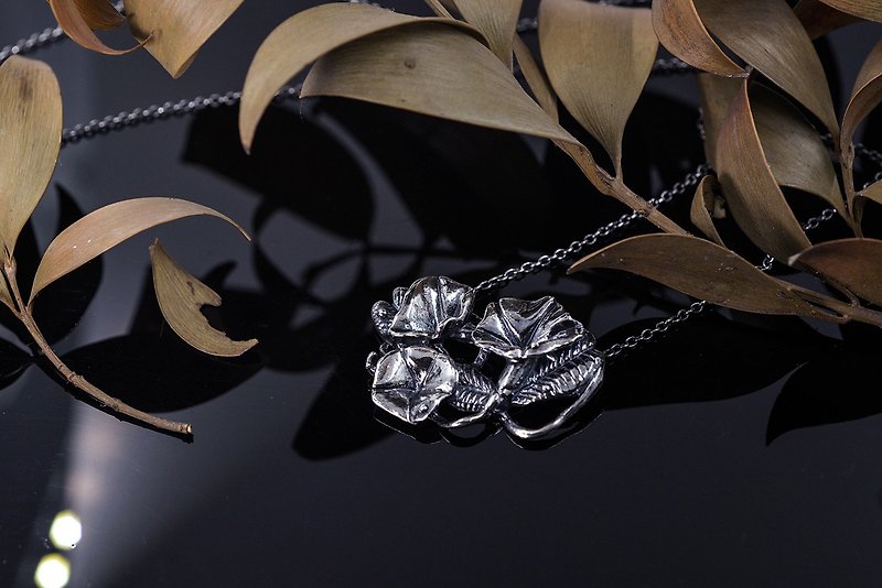[Half Muguang] Saddle Rattan Necklace Sterling Silver Series Creation - สร้อยคอ - เงินแท้ สีเงิน