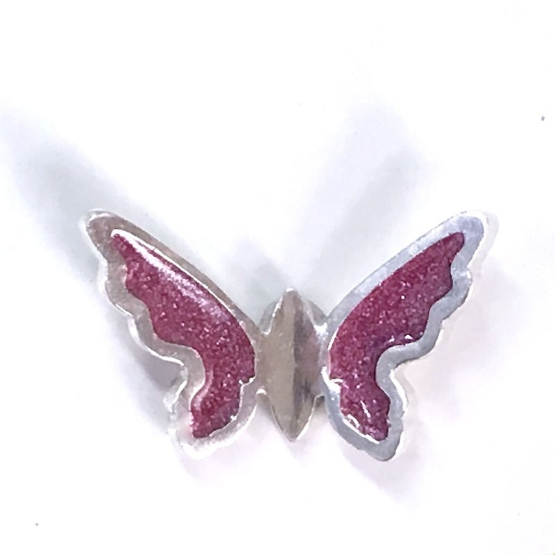 Butterfly Love-Little Butterfly Sterling Silver Adhesive Color Magnetic Accessories - Brooches - Sterling Silver Silver