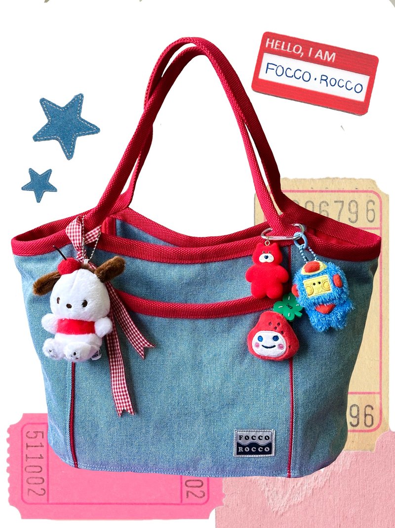 CARRYALL BAG  denim 'n' red ( Light Blue ) - 其他 - 其他材質 藍色