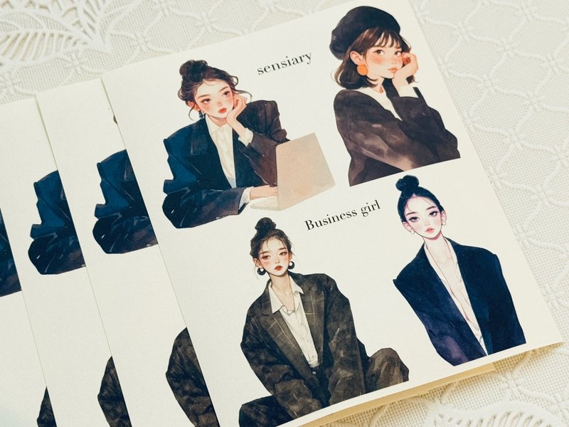 sensiary business woman Sticker - 卡片/明信片 - 紙 