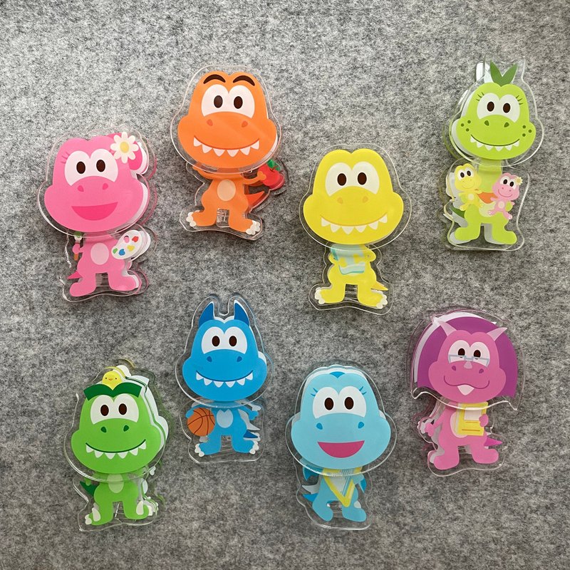 Little Dinosaur Multi-Purpose Acrylic Clips Handbag Clips Set of Two - Other - Acrylic Multicolor