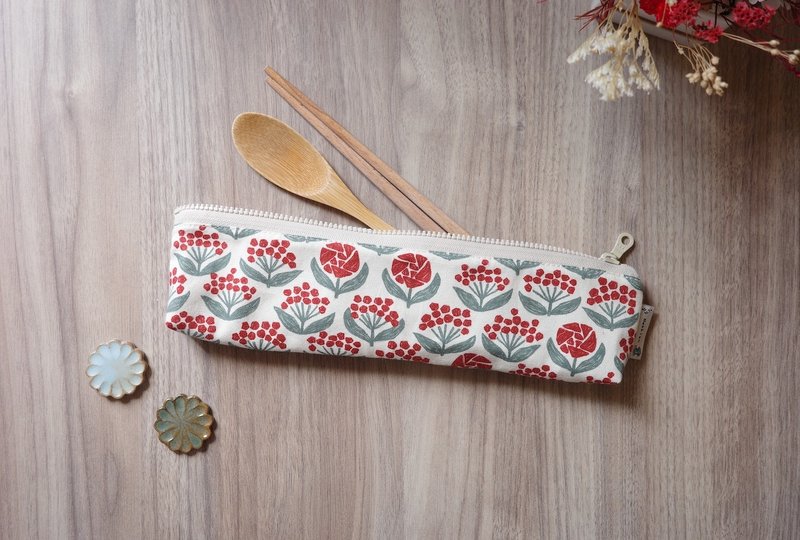 Afternoon Little Bonus - Cutlery Bag Environmentally Friendly Cutlery Bag | Haibo Handmade - อื่นๆ - ผ้าฝ้าย/ผ้าลินิน 