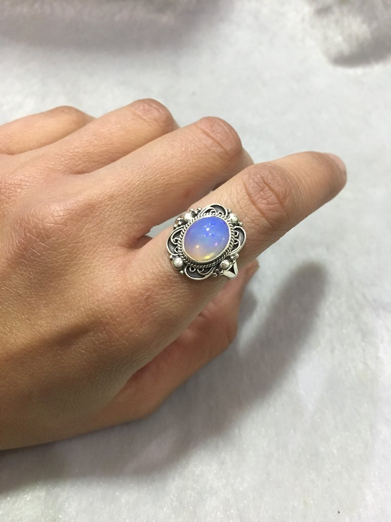 Opal ring in butterfly design Handmade in Nepal 92.5% Silver - General Rings - Gemstone 