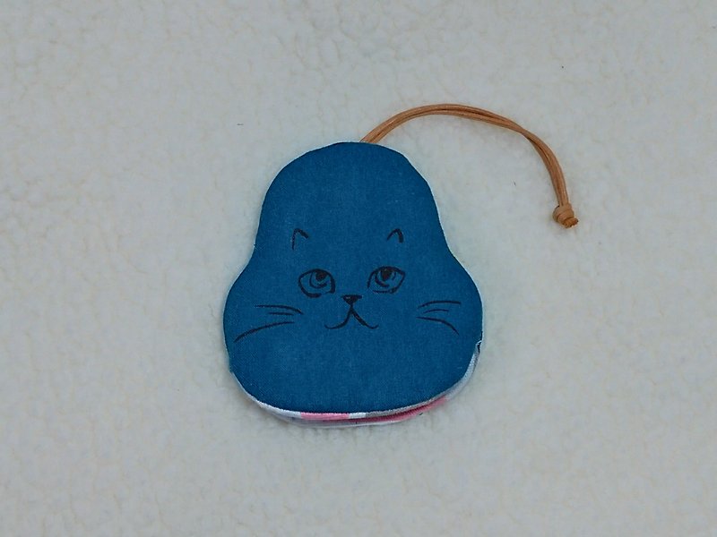 貓(藏青) 梨型鑰匙包【K181128】 - 鑰匙圈/鎖匙扣 - 棉．麻 多色
