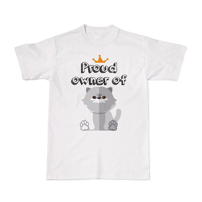 Proud Cat Owners Tees - Persian Cat - T 恤 - 棉．麻 白色