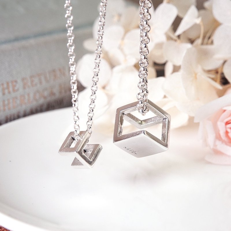 ART64 Corridor of Time Couple's Necklace Set | 925 Sterling Silver | Couple's Necklace - สร้อยคอ - เงินแท้ สีเงิน