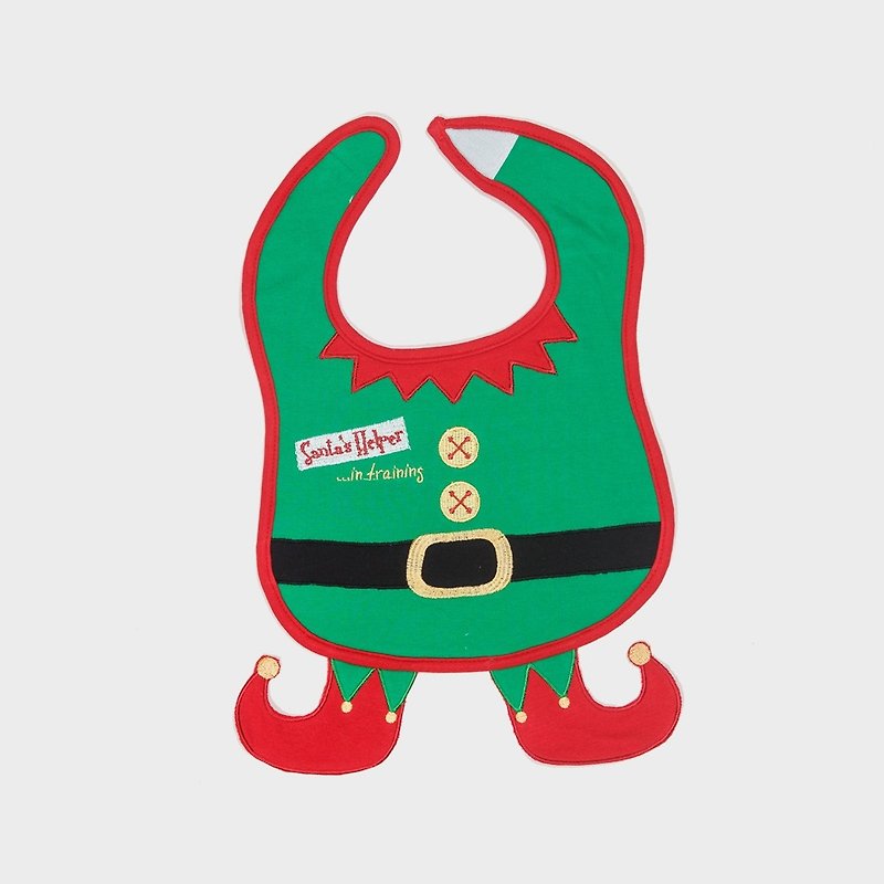 American Frenchie MC Baby Bib-Christmas Helper Christmas Gift Exchange - Bibs - Cotton & Hemp Multicolor