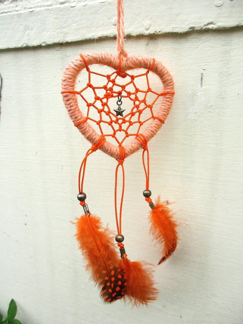 Little Kite-Dreamcatcher-Orange 7.5 cm - อื่นๆ - ผ้าฝ้าย/ผ้าลินิน สีส้ม