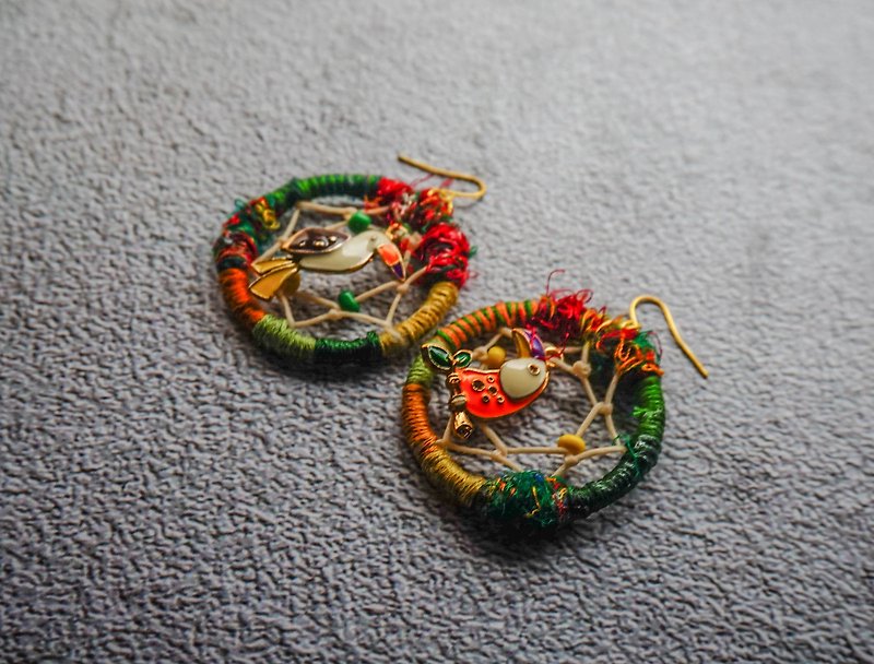Handmade Sari Silk Earrings - Earrings & Clip-ons - Silk Green