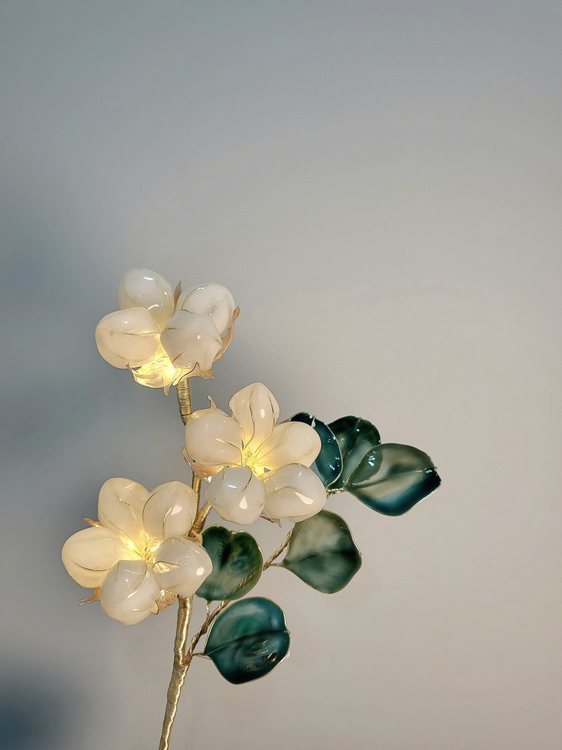 Cotton - Dipping Art Flower Light - Lighting - Resin White