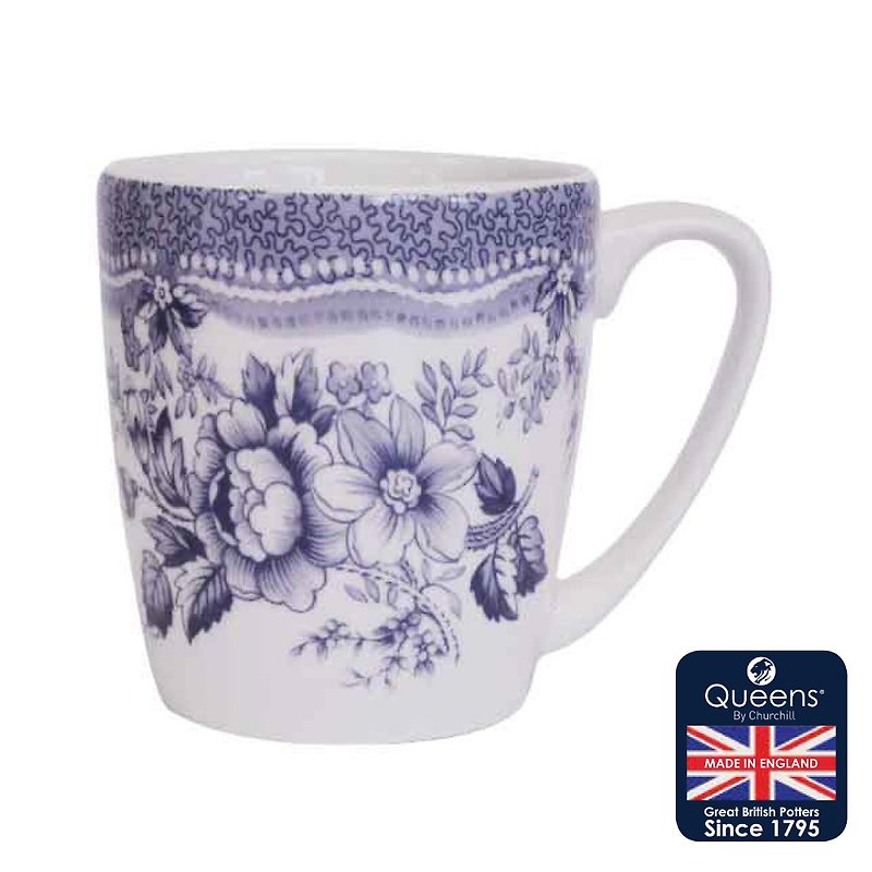 Churchill | Queens Porcelain Mug Classic Blue and White Floral Collection 300ml Sunflower - แก้ว - ดินเผา สีน้ำเงิน