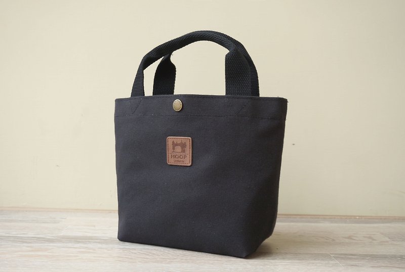 シンプルなハンドバッグ|ミステリアスなブラック - トート・ハンドバッグ - コットン・麻 ブラック