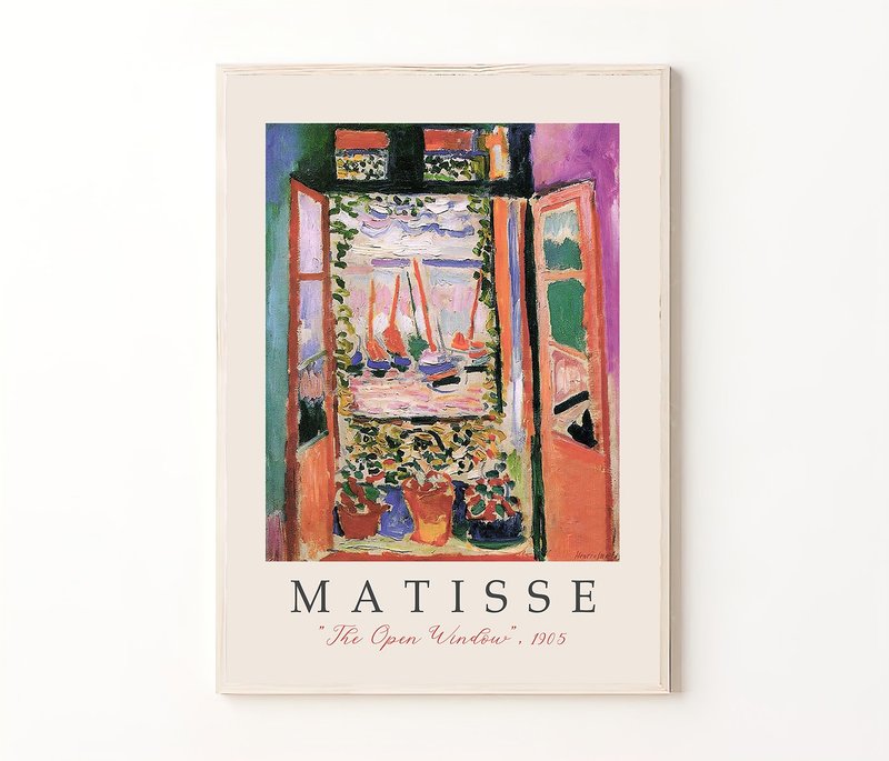 Matisse Exhibition Poster, Digital Art, Matisse Print, Red Wall Decor Download - 海報/掛畫/掛布 - 其他材質 