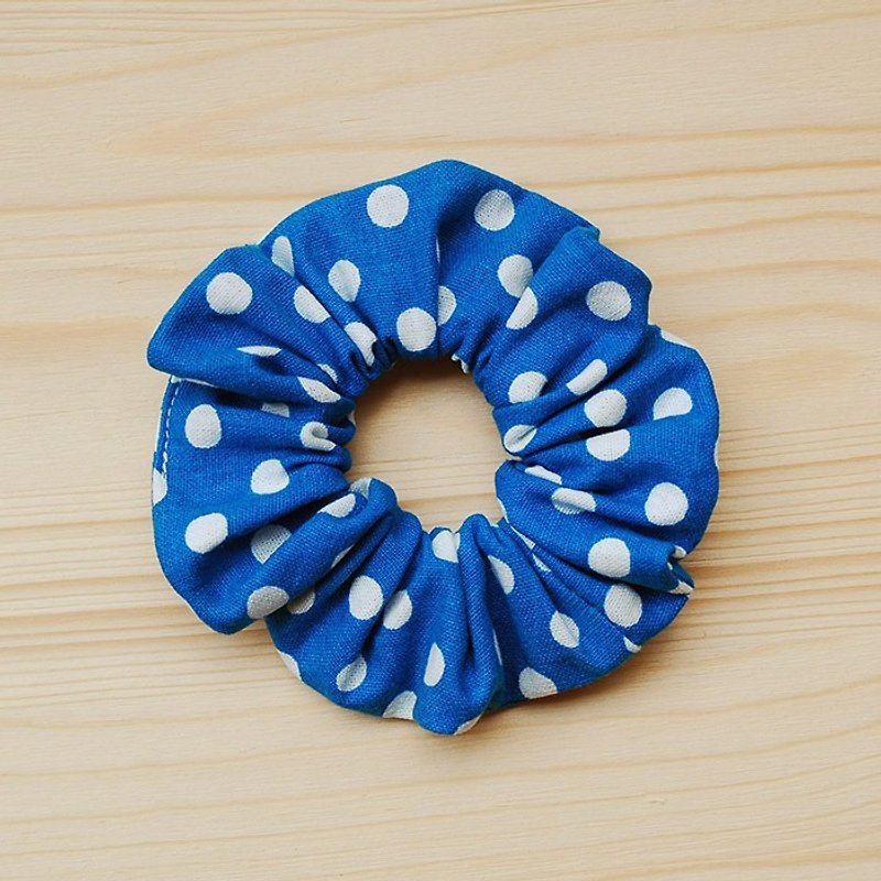 大圓點髮束_藍/大腸圈 甜甜圈 髮圈 - 髮夾/髮飾 - 紙 藍色
