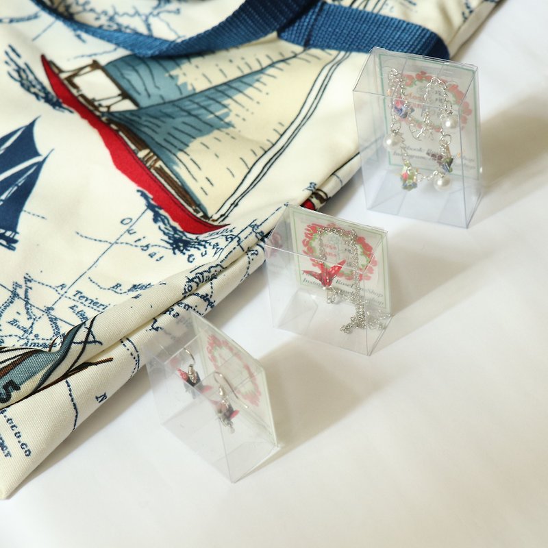 Goody Bag - Lucky Bag Set - Sail Boat with 3 boxes of crane accessories (Random Pattern) - Messenger Bags & Sling Bags - Cotton & Hemp Blue