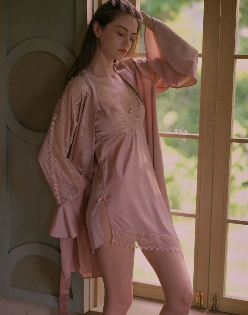 classic bias cut satin slip mini dress - 睡衣/居家服 - 其他材質 
