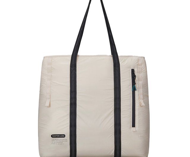 Gaston Luga Lightweight Shopper Shopping Commuter Tote - Cream