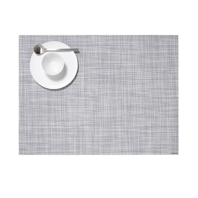 MINI BASKETWEAVE RECTANGLE PLACEMAT IN MIST - ผ้ารองโต๊ะ/ของตกแต่ง - พลาสติก สีเทา