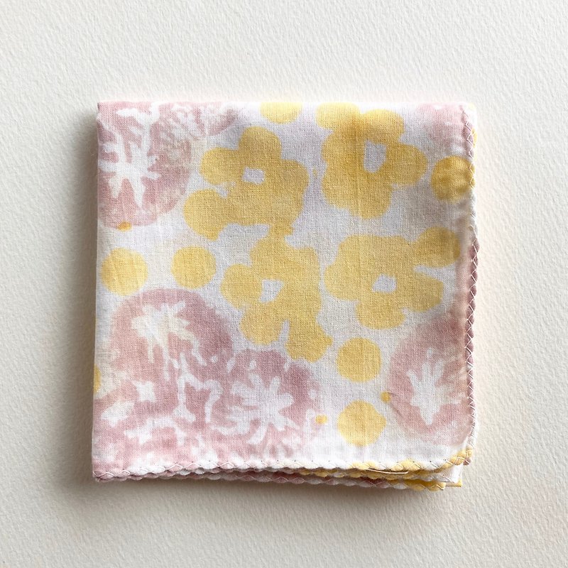 Block Print Handkerchief | Ajisai 01 - Other - Cotton & Hemp Yellow
