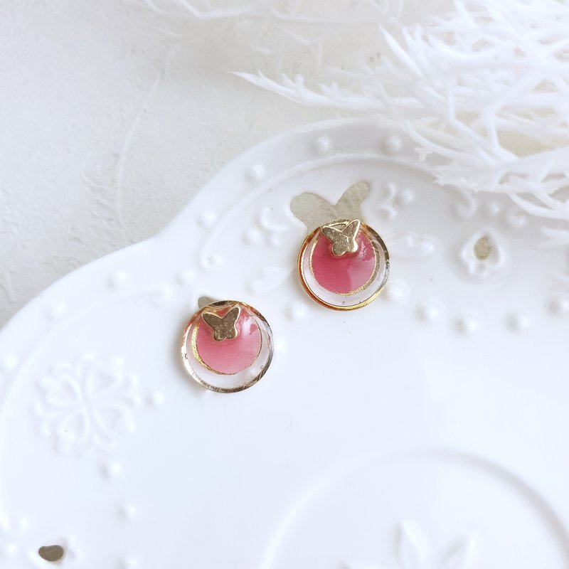 翩飛 x 不痛U型耳夾 螺旋耳夾 不鏽鋼耳針 - 耳環/耳夾/耳骨夾 - 其他材質 紅色