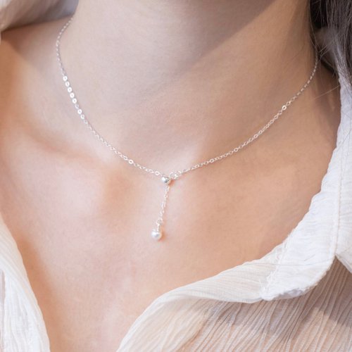 喜羊羊happy sheep jewelry 天然淡水珍珠925純銀伸縮設計Y字項鍊