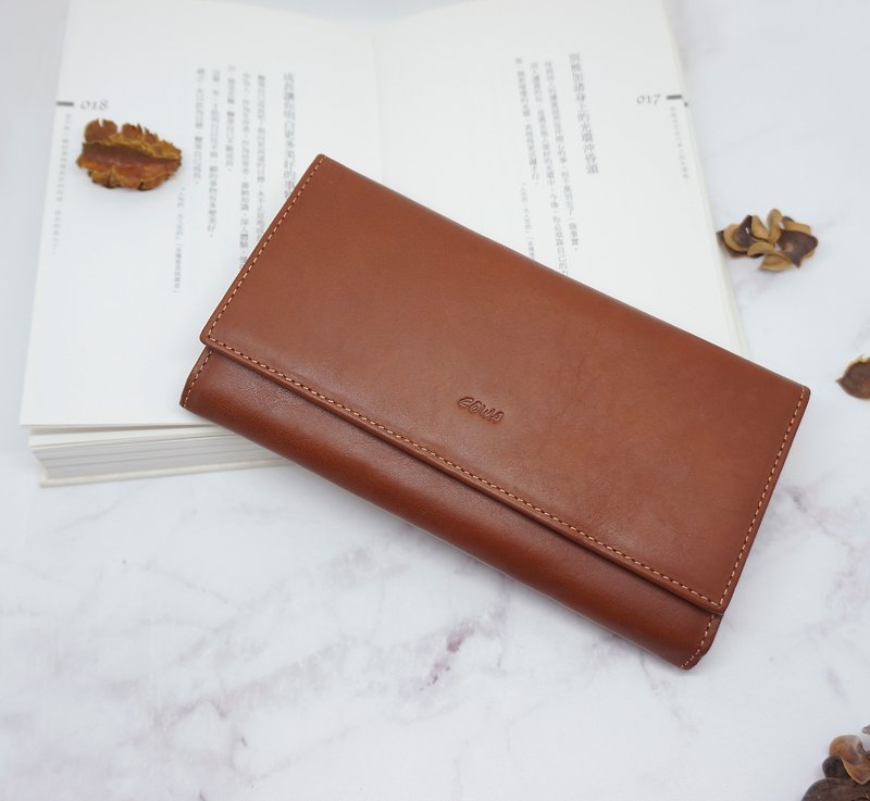 The classic - large wallet - กระเป๋าสตางค์ - หนังแท้ สีนำ้ตาล
