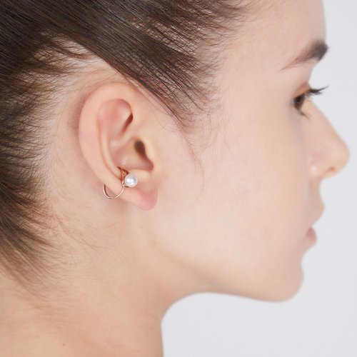 ARTISMI Akoya珍珠耳扣 925銀厚鍍18K金 Merge Pearl Earcuff
