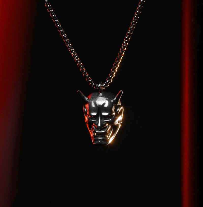 Hannya silver pendant Japanese Traditional Noh mask handmade - 其他 - 銀 