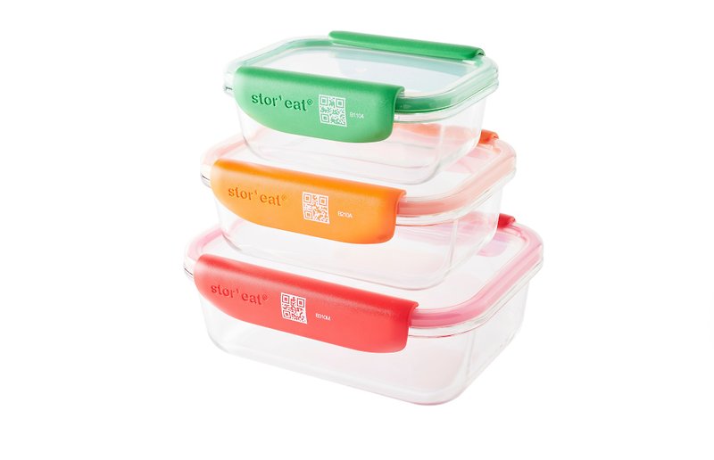 MASTRAD F93053 SMART FOOD STORAGE BOX - STOR'EAT - SET OF 3 - Lunch Boxes - Other Materials 