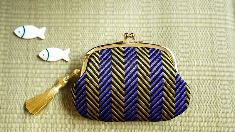 紫有金彩腰帶親子包 - 長短皮夾/錢包 - 其他材質 紫色