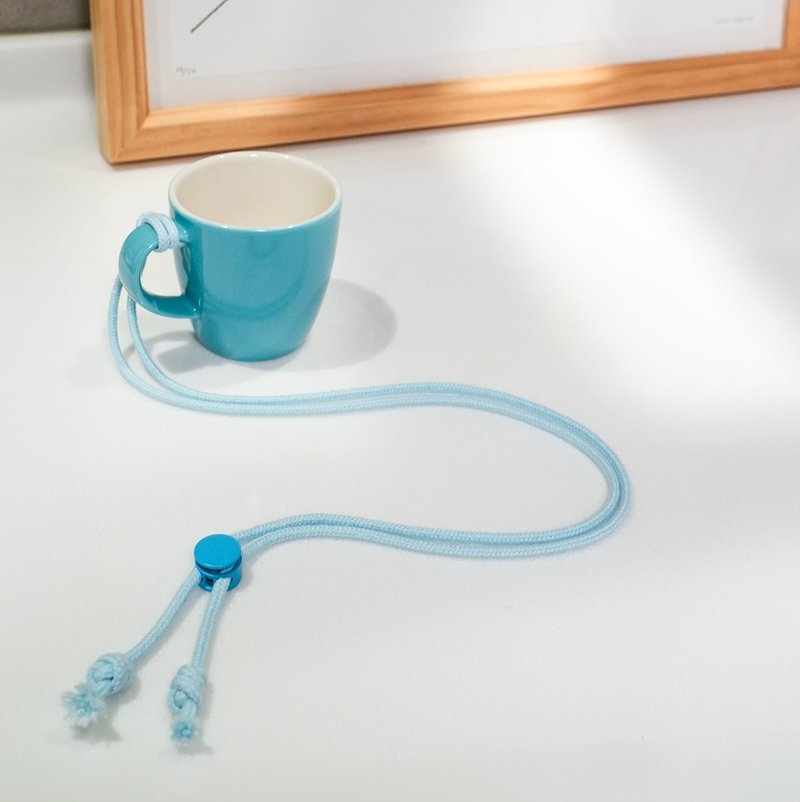 FORLIFE隨行品茗掛杯-濃縮咖啡杯附掛繩-湖水藍 - 其他杯子 - 陶 藍色