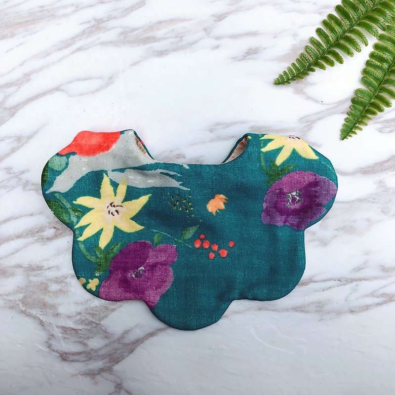 [Miya ko. Grocery cloth hand-made] Bib pocket six-fold yarn baby bib shape bib hand-made bib flower - Bibs - Cotton & Hemp 